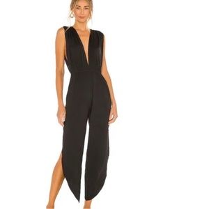 WE ARE HAH deep-v, black Belle jumpsuit